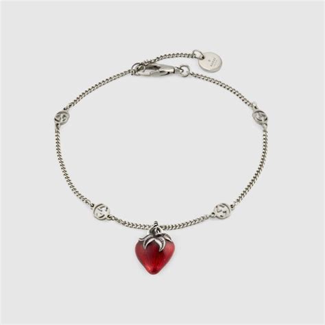 gucci strawberry bracelet|Interlocking G bracelet with strawberry .